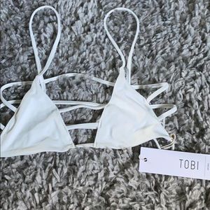 TOBI White Strappy Swim top